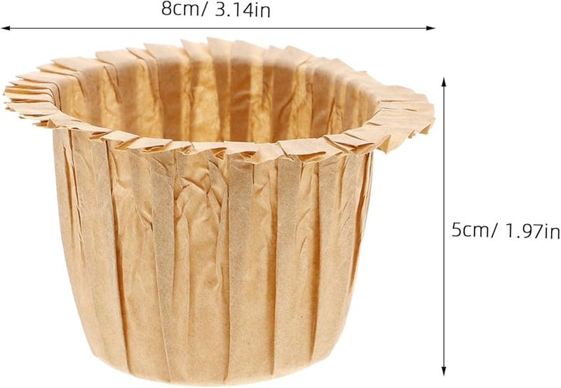 Natural Color Greaseproof Paper Cupcake Liners Muffin Cups 30pcs for Weddings Parties - Image 2